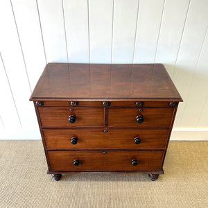 An Antique English Mahogany Chest of Drawers Dresser Tulip Feet c1890