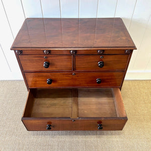 An Antique English Mahogany Chest of Drawers Dresser Tulip Feet c1890