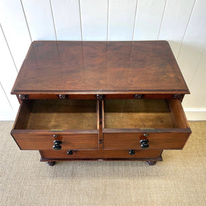 An Antique English Mahogany Chest of Drawers Dresser Tulip Feet c1890