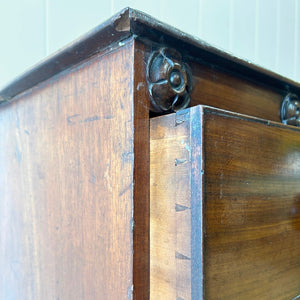 An Antique English Mahogany Chest of Drawers Dresser Tulip Feet c1890