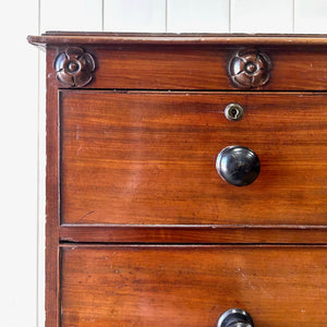 An Antique English Mahogany Chest of Drawers Dresser Tulip Feet c1890