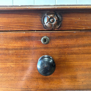 An Antique English Mahogany Chest of Drawers Dresser Tulip Feet c1890