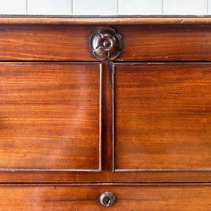 An Antique English Mahogany Chest of Drawers Dresser Tulip Feet c1890