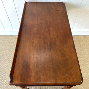 Antique English Country Mahogany Library Table Desk on Castors c1890