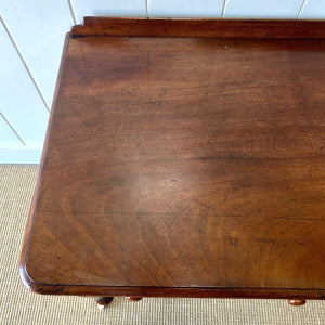 Antique English Country Mahogany Library Table Desk on Castors c1890