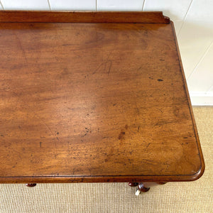 Antique English Country Mahogany Library Table Desk on Castors c1890