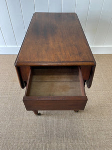 English Mahogany Drop Leaf Table on Casters c1890