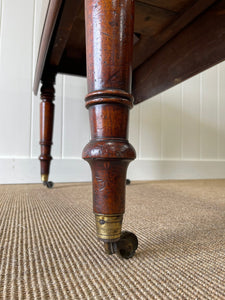 English Mahogany Drop Leaf Table on Casters c1890