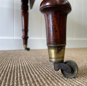 English Mahogany Drop Leaf Table on Casters c1890