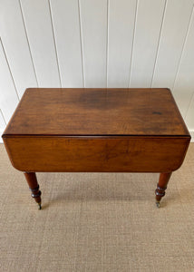 English Mahogany Drop Leaf Table on Casters c1890