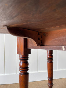 English Mahogany Drop Leaf Table on Casters c1890