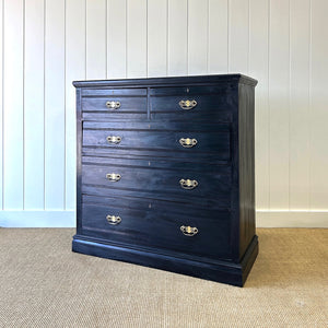 A Large Ebonized English Walnut Chest of Drawers Dresser c1890