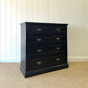 A Large Ebonized English Walnut Chest of Drawers Dresser c1890