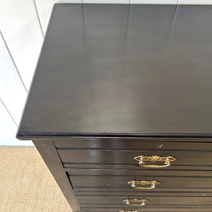 A Large Ebonized English Walnut Chest of Drawers Dresser c1890