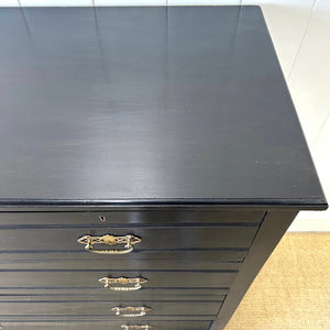 A Large Ebonized English Walnut Chest of Drawers Dresser c1890