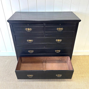 A Large Ebonized English Walnut Chest of Drawers Dresser c1890