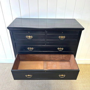 A Large Ebonized English Walnut Chest of Drawers Dresser c1890