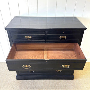 A Large Ebonized English Walnut Chest of Drawers Dresser c1890