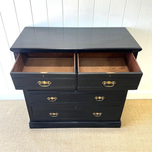 A Large Ebonized English Walnut Chest of Drawers Dresser c1890