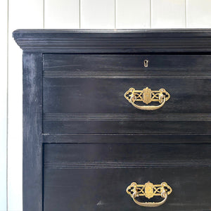 A Large Ebonized English Walnut Chest of Drawers Dresser c1890