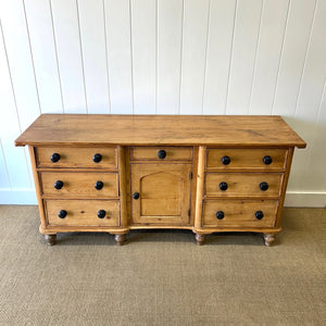 A Large English Country 7 Drawer Pine Buffet or Sideboard