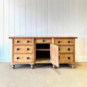 A Large English Country 7 Drawer Pine Buffet or Sideboard