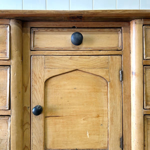 A Large English Country 7 Drawer Pine Buffet or Sideboard