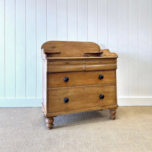 An English Pine Chest of Drawers with Gallery c1880