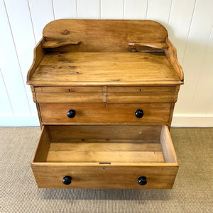 An English Pine Chest of Drawers with Gallery c1880