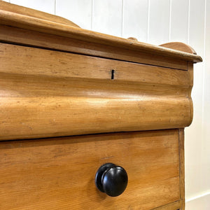 An English Pine Chest of Drawers with Gallery c1880