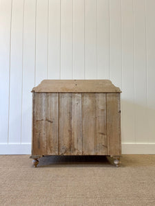 An Antique English Pine Chest of Drawers Dresser with Crystal Knobs c1890