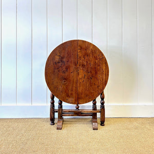 An Antique English Country Oak Folding Occasional Table