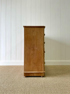 A Large  English Pine Chest of Drawers Dresser with Wooden Knobs c1890