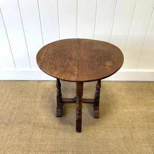 An Antique English Country Oak Folding Occasional Table