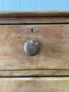 A Large  English Pine Chest of Drawers Dresser with Wooden Knobs c1890