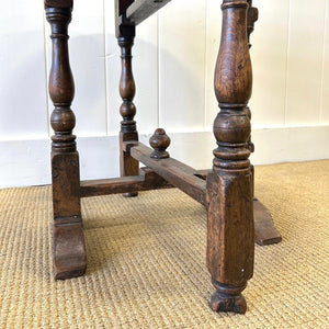 An Antique English Country Oak Folding Occasional Table