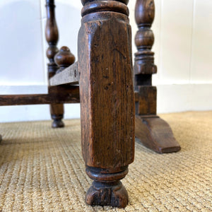 An Antique English Country Oak Folding Occasional Table