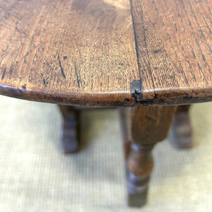 An Antique English Country Oak Folding Occasional Table