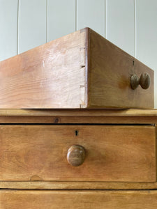 A Large  English Pine Chest of Drawers Dresser with Wooden Knobs c1890