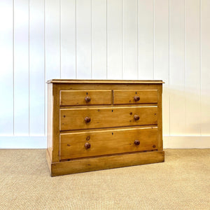 An Antique English Pine Chest of Drawers Dresser c1890