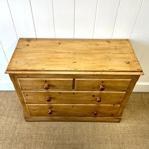 An Antique English Pine Chest of Drawers Dresser c1890