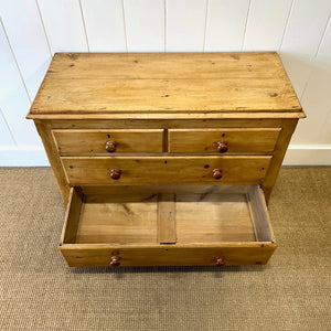 An Antique English Pine Chest of Drawers Dresser c1890