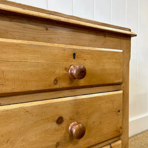 An Antique English Pine Chest of Drawers Dresser c1890