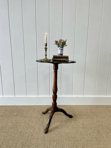 A Delicate English Mahogany Candlestick Table with Pie Crust Top c1790