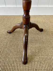 A Delicate English Mahogany Candlestick Table with Pie Crust Top c1790