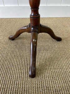 A Delicate English Mahogany Candlestick Table with Pie Crust Top c1790