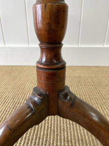 A Delicate English Mahogany Candlestick Table with Pie Crust Top c1790