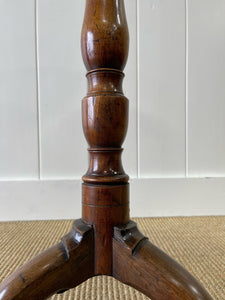 A Delicate English Mahogany Candlestick Table with Pie Crust Top c1790