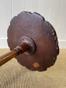 A Delicate English Mahogany Candlestick Table with Pie Crust Top c1790