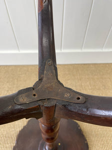 A Delicate English Mahogany Candlestick Table with Pie Crust Top c1790